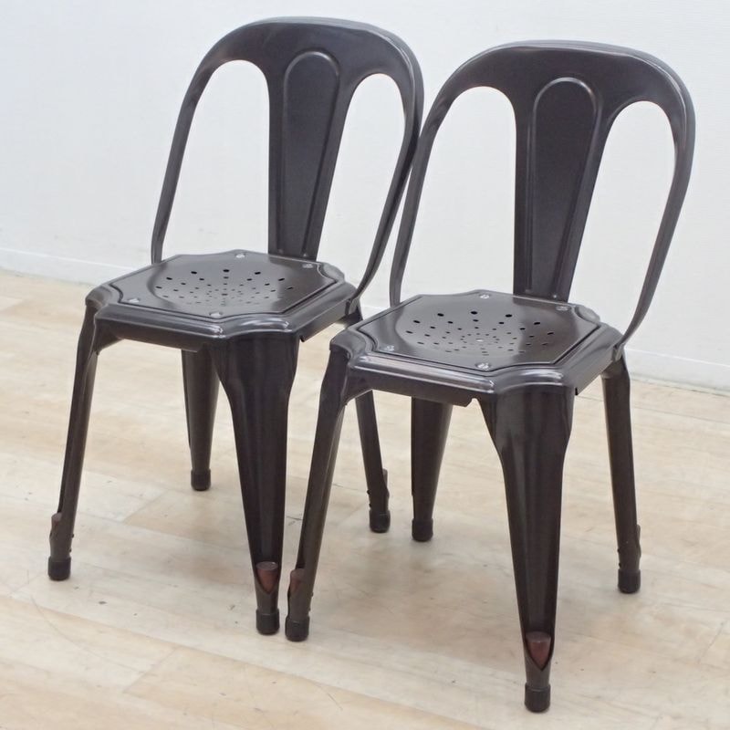 【SALE】2脚セット クラッシュゲート ノットアンティークス マルチプルズ2 ミーティングチェア ダークブラウン スタッキング可 KK19399 中古 配送サイズ220 セット販売