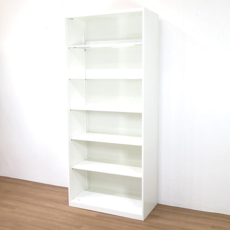 【SALE】オカムラ オープン書庫 4B518Y ZA75 ホワイト W900 D450 H2150 ハイキャビネット 書類棚  中古 AG19360 配送サイズ400