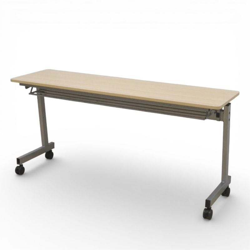 サイドスタックテーブル W1500 D450 H700 ナチュラル 網棚 幕板なし キャスター KK19351 EG19351 中古 