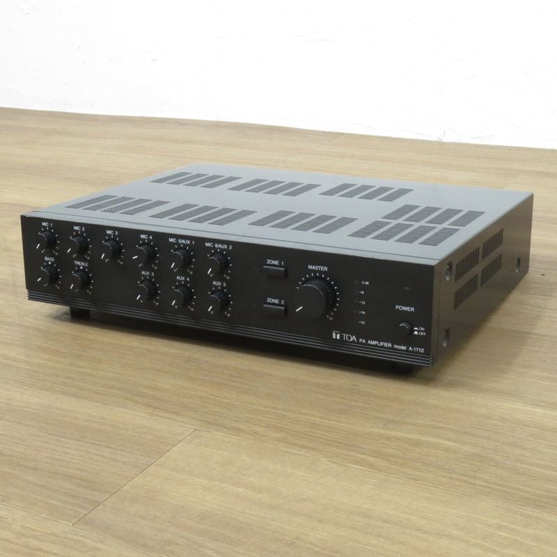 TOA PAミキサー A-1712 ブラック ミキサー  PAアンプ  2局ゾーンセレクター付 中古 AG19387 配送サイズ120