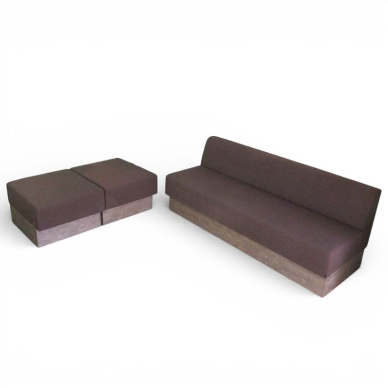 イトーキ 3点応接ソファセット ブラウン オットマン 3人用ソファ ロビーソファー YH19116 中古 配送サイズ350