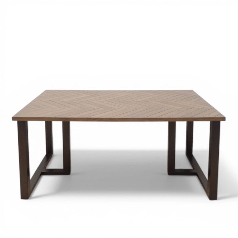 【中古/推し】デザインミーティングテーブル ウッド 会議テーブル 木目調 W1500 D900 H700 4人用ダイニングテーブル 中古オフィス家具 KK19436