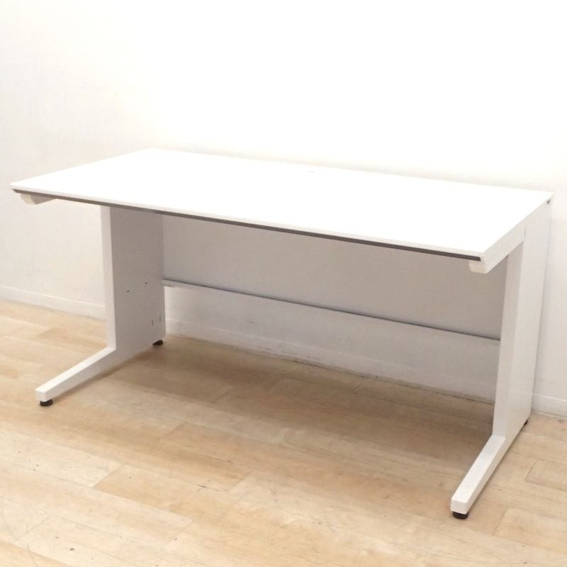 コクヨ ISシリーズ SDT-IS147PAWN 平デスク ホワイト W1400 D700 H720 L字脚 配線口 コードダクト KK19293 中古 配送サイズ300