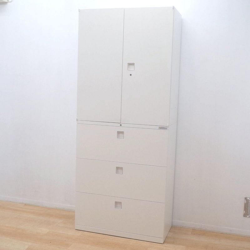 オカムラ okamura レクトライン 上下書庫 W900 D450 H2150 KK16640 中古オフィス家具 配送サイズ300x2