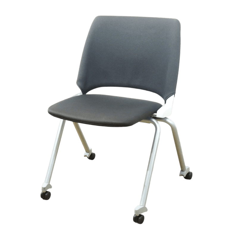 ウチダ ネスティングチェア FM-350C ブラック ミーティングチェア 肘無し 会議椅子  YH19366 中古チェア 配送サイズ220