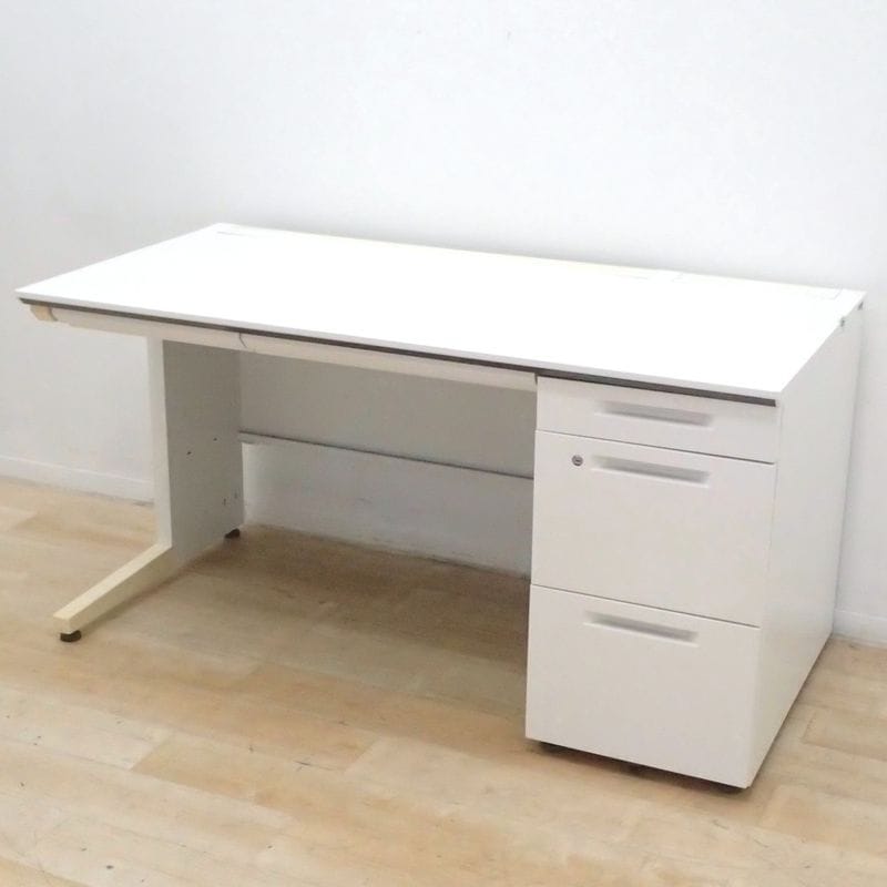 コクヨ IS 片袖デスク SDT-IS147PAWN ホワイト W1400 D700 オフィスデスク 片袖机 鍵無 EG18885-1 中古 配送サイズ300