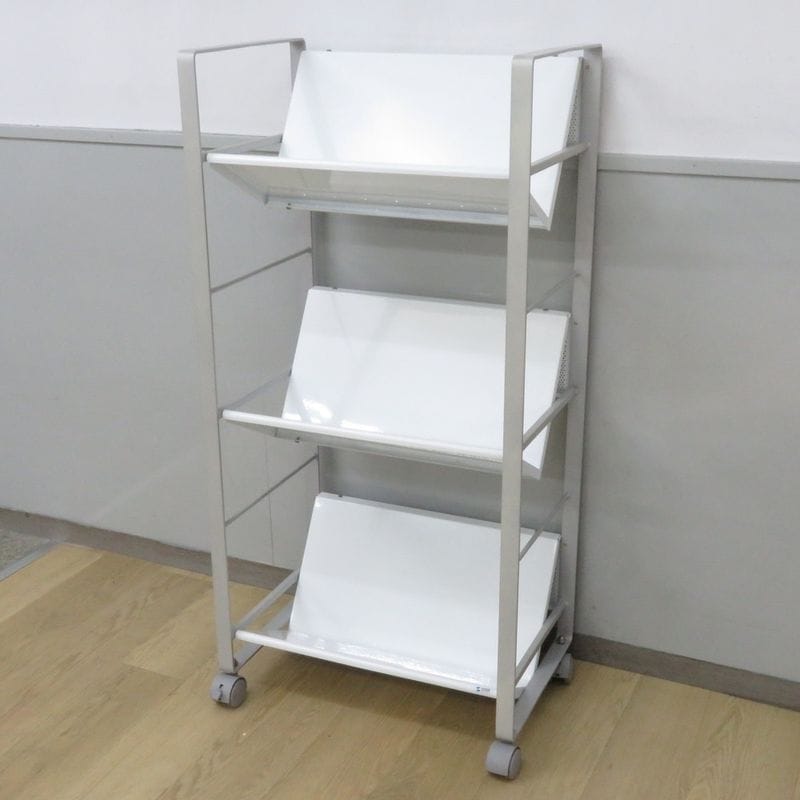 サンワサプライ WG-100N 3段ファイルワゴン W550 D350 H1120 ホワイト キャスター付き YH19460 中古 配送サイズ220