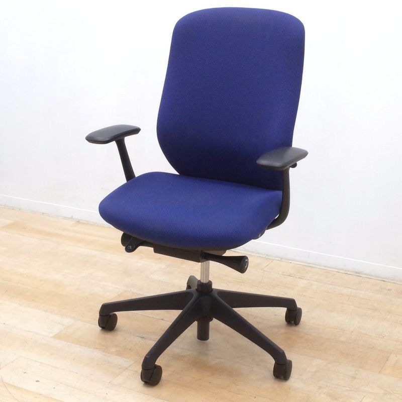 【SALE】オカムラ シルフィー オフィスチェア C647XR-FSF3 ブルー 肘付き ファブリック AG17006 中古 配送サイズ250