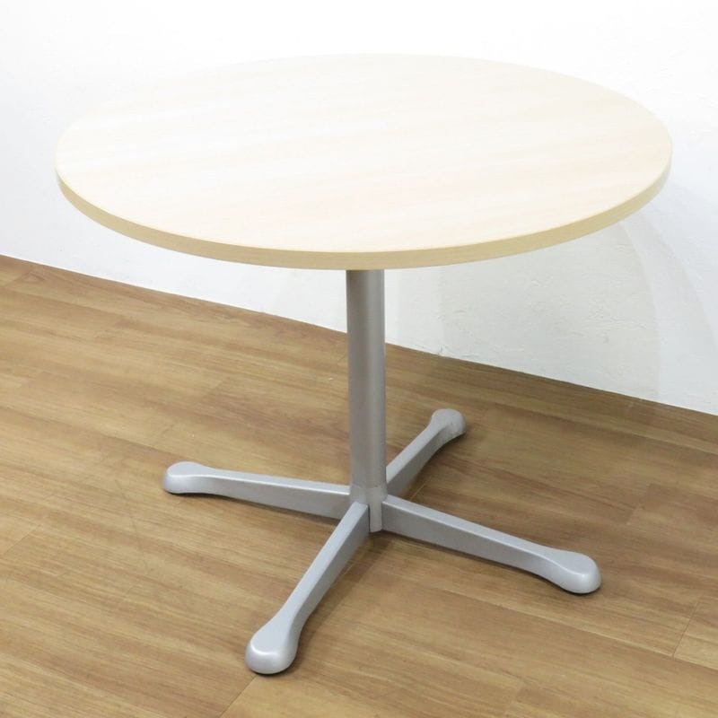 オカムラ アクティアフェロー 93N11D MK37 ラウンドテーブル  ナチュラル W800 カフェテーブル 中古 AG19535 配送サイズ250