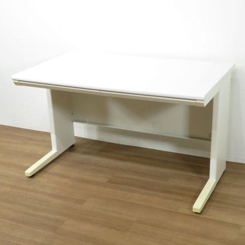 アイリスチトセ 平デスク SSD-127H ホワイト W1200 D700 H700 事務机 オフィスデスク 中古 AG19476 配送サイズ300