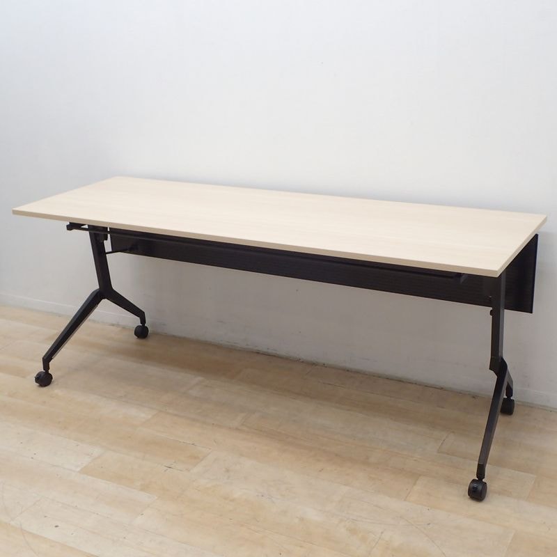 内田洋行 パラグラフ スタックテーブル ナチュラル 跳ね上げ重ね式 幕板付き KK19511 中古 配送サイズ350