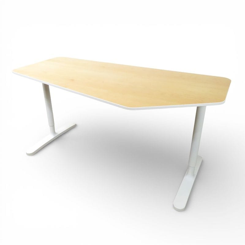 イケア オフィスデスク ベカント オフィスデスク ナチュラル W1600 D800 H730 平机 ラウンドデスク 中古 AG19468 配送サイズ350