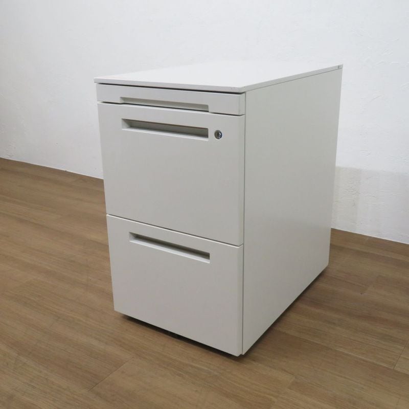 イトーキ 3段デスクインワゴン CZR-C43MPCB-W9 ホワイト W395 D595 H650 サイドキャビネット 中古 AG19491 配送サイズ200