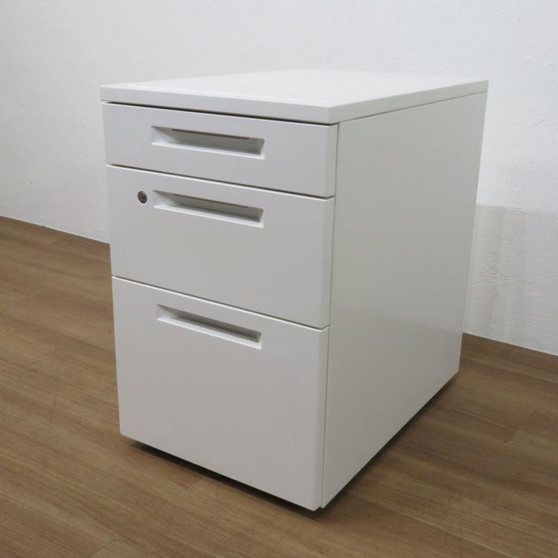 コクヨ SDM-IS46C3SAWN ISシリーズ 3段デスクインワゴン ホワイト サイドキャビネット 中古 AG19532 配送サイズ200