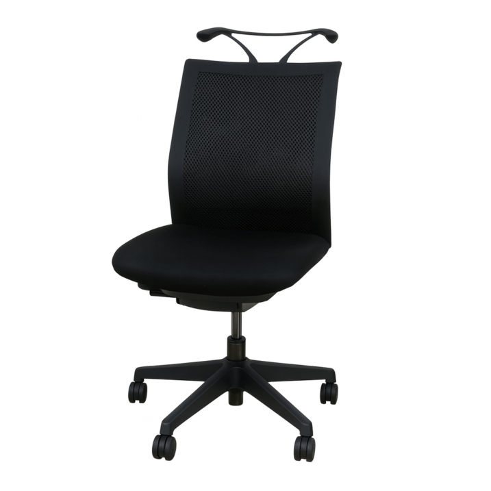 【SALE】オカムラ オムネス  C581ZR FBA1 ブラック オフィスチェア 事務椅子 肘無し リクライニング メッシュ  ハンガー付 YH19531 中古 配送サイズ240