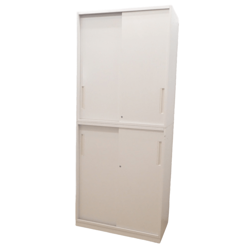 内田洋行 上下書庫 5-820-5032N7 ホワイト 引き違い/引き違い スチールキャビネット W900 D450 H2215 オフィス家具 中古 EG19226 配送サイズ300×2