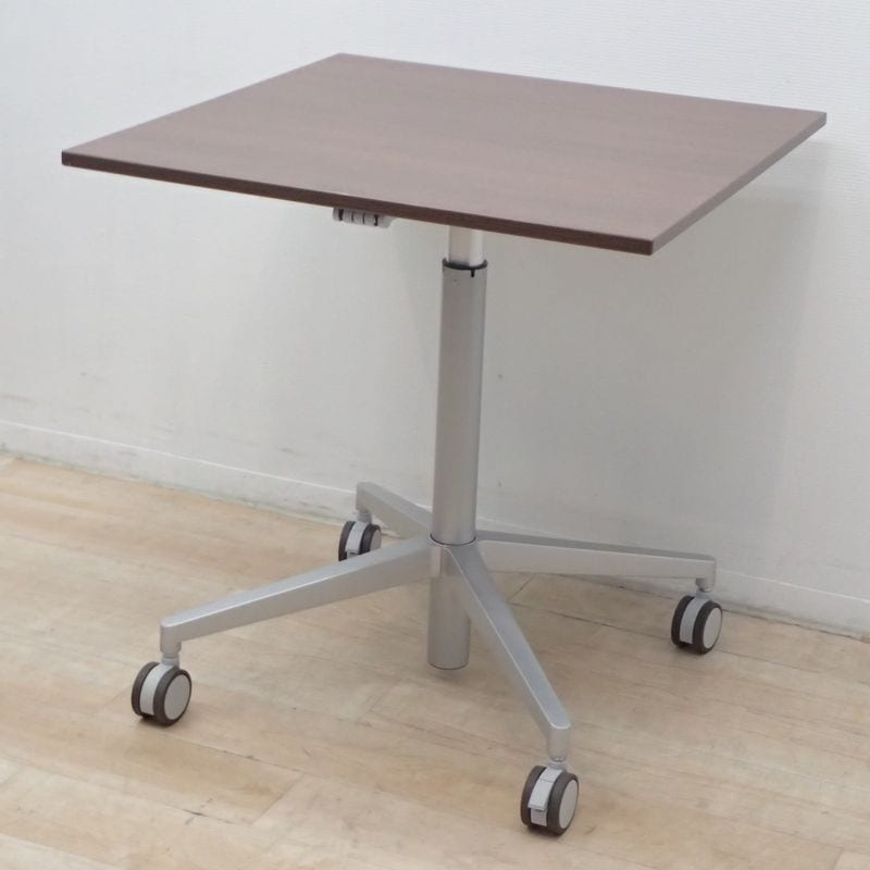 コクヨ ビューライズ  昇降テーブル ブラウン W750 D750 キャスター付き 中古 EG19242 配送サイズ240