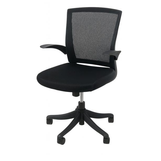 井上金庫 オフィスチェア FEM-14A ブラック 肘付き キャスター リクライニング メッシュ AG・YH19623 中古 配送サイズ220