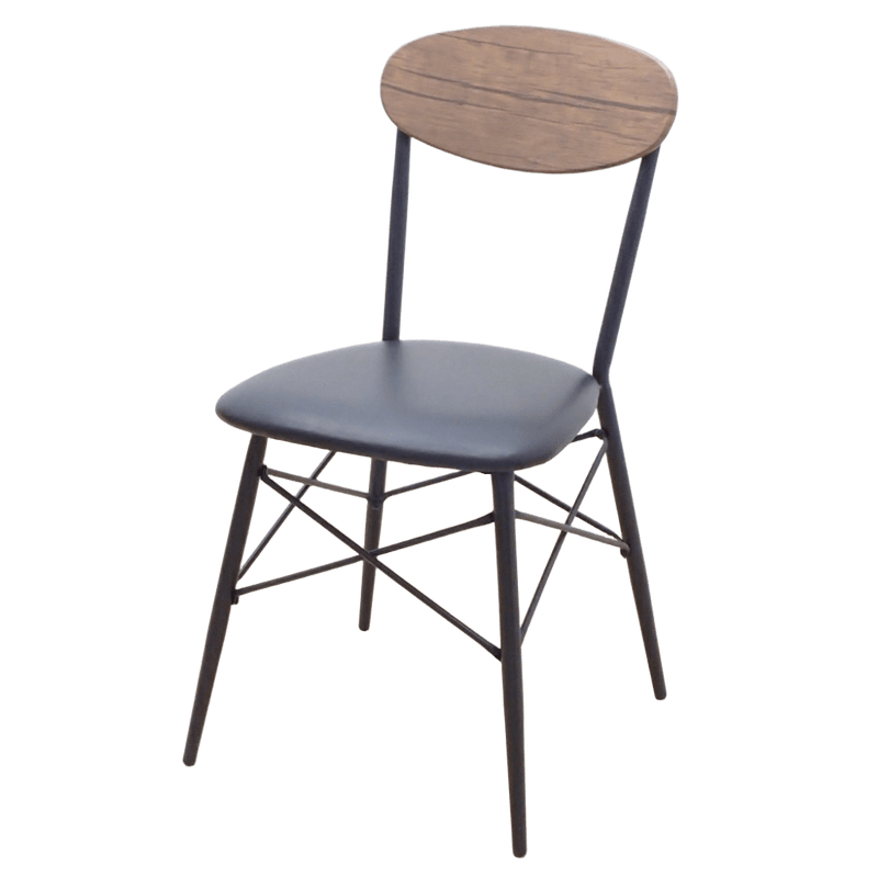 ミーティングチェア ラナデル・チェア ブラック 木目 肘無 EG19585 中古 配送サイズ180