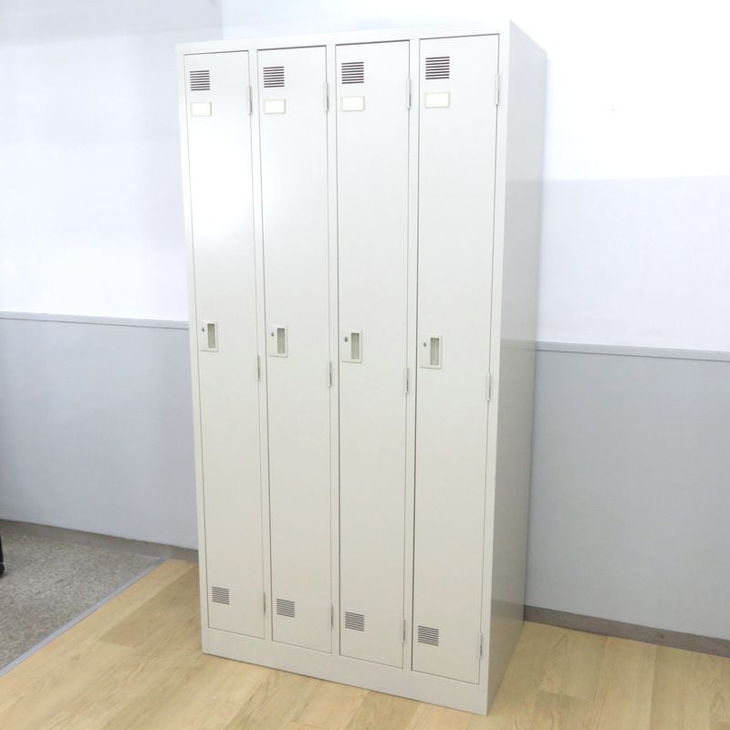 東洋事務器 4人用ロッカー LK-4 ニューグレー スチールロッカー 中古 YH19622 配送サイズ350