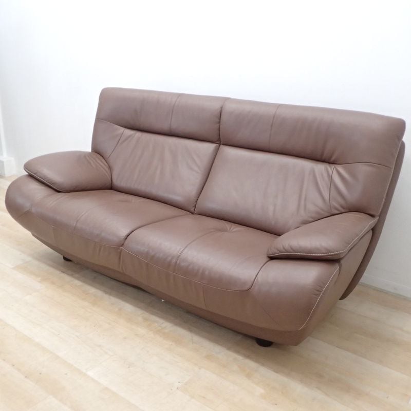 karimoku カリモク Chitano チターノ 2人掛けソファ 本革張り 中古