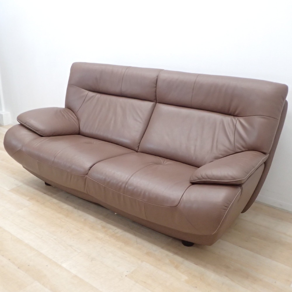 karimoku カリモク Chitano チターノ 2人掛けソファ 本革張り 中古