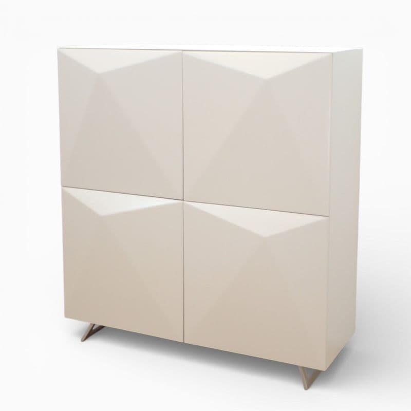 デザインキャビネット W1205 D420 H1205 両開き書庫 ホワイト 書類棚 オフィス家具 中古 EG19237 配送サイズ300 家財おまかせ便