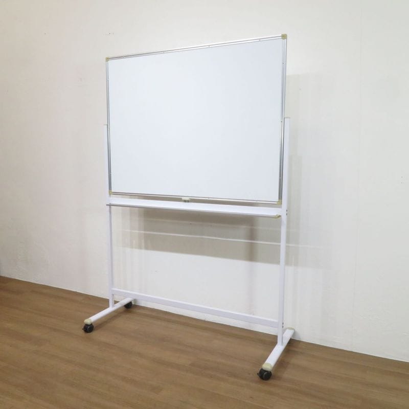 自立式両面ホワイトボード ホワイト  W1200×H900[H1800]  キャスター付き 中古 AG19458 配送サイズ400