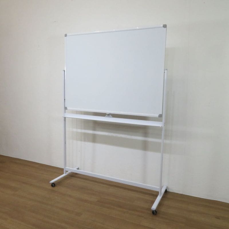 自立式両面ホワイトボード ホワイト  W1200×H900(H1800) 移動式 キャスター付き  マグネット対応 プレゼン用白板 AG19574 中古 配送サイズ400