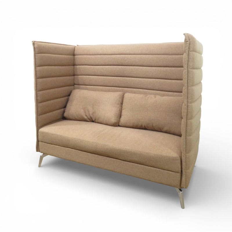 オフィスコム ハイビス HiBiS 2人用ソファブース ブラウン  2人掛けハイバックソファ システムソファ 中古 AG19571 配送サイズ400