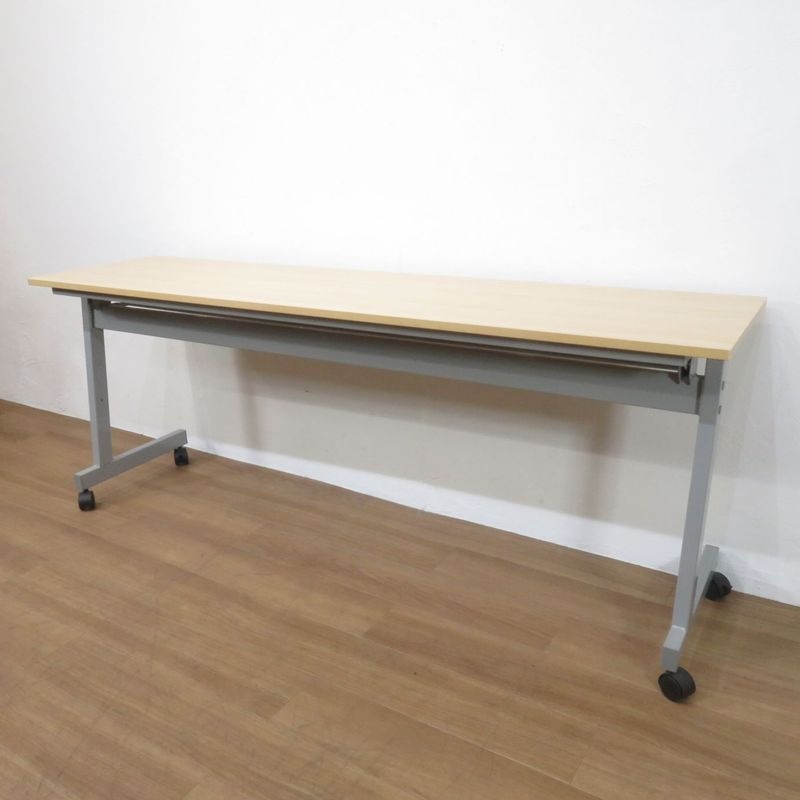 カグクロ ニュースタッキングテーブル ナチュラル  W1800 D450 H700 会議テーブル スタックテーブル 長机 中古 AG19486 配送サイズ350