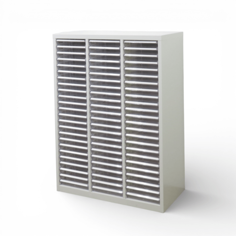 クリスタルトレー書庫 ニューグレー  クリスタルトレーキャビネット 24段 3列  書類棚 中古 AG YH19461 配送サイズ250