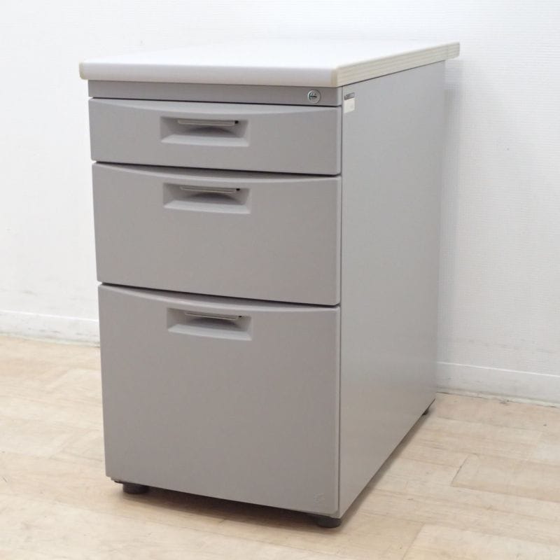 イトーキ CZシリーズ CZN-047LA-WE 3段脇机 グレー W400 D700 H700 サイドデスク 袖机 鍵無し KK19606 中古 配送サイズ200 家財おまかせ便
