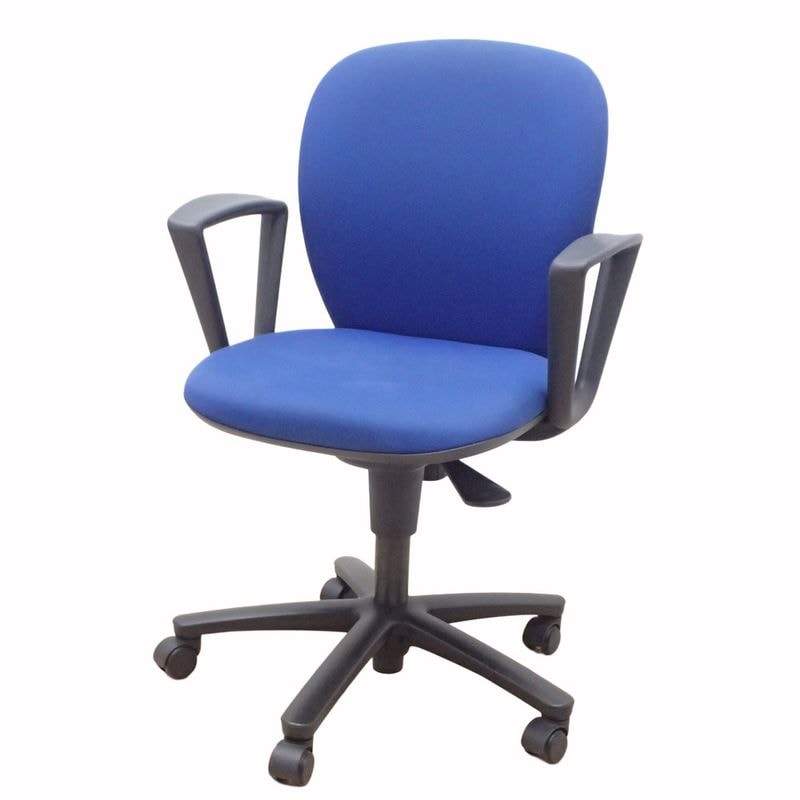 イトーキ リエットチェア KFS-745GT-T2 N7 肘付オフィスチェア ブルー ローバック 固定肘 布張り KK19608 EG19608 中古 配送サイズ220