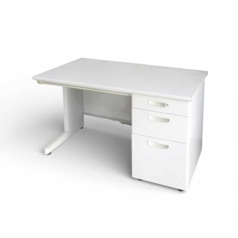 片袖デスク ニューグレー 事務机 パソコンデスク 中古 YH19614 配送サイズ300