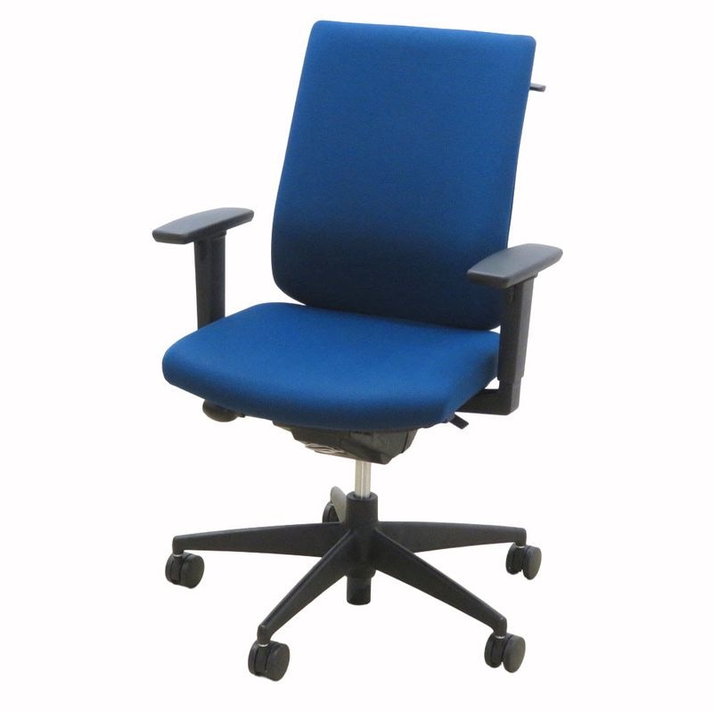 コクヨ ウィザード2 CRS-G1822F6 ブルー ハイバック ランバーサポート ハンガー付き 可動肘 中古 KK19715 配送サイズ250