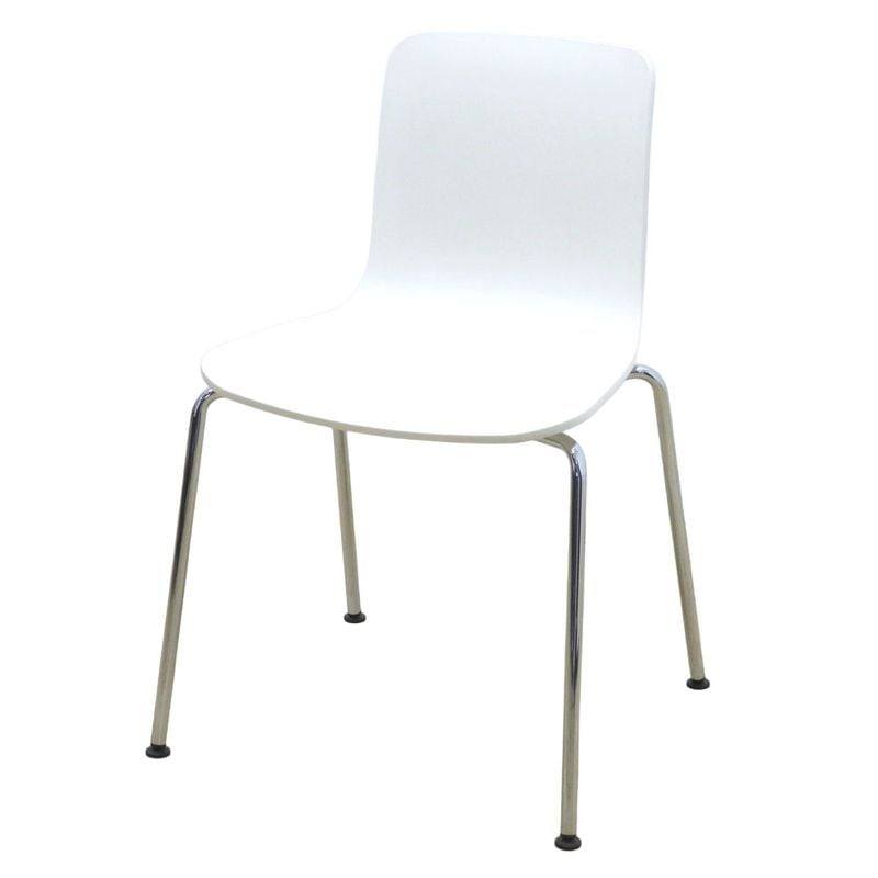 ヴィトラ ハル ミーティングチェア ホワイト クロームベース 肘無し スタッキング 中古 EG19742 配送サイズ220