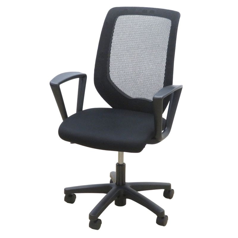 イトーキ コルト 肘付オフィスチェア KT-230JD-T1T1T1 ブラック 事務椅子 ハイバック ロッキング メッシュ KK19790 中古 配送サイズ220