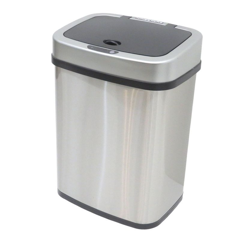 ナインスター センサー式開閉ゴミ箱 DZT-12-5 赤外線モーションセンサーゴミ箱 シルバー 自動タッチレス 12L ステンレススチール 中古 KK19734 配送サイズ120