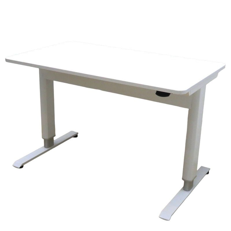 オフィスコム ミーティングテーブル ホワイト 昇降式 700-1130mm W1200 D700 会議机 高さ変更 アジャスター付き EG19759 中古 配送サイズ300
