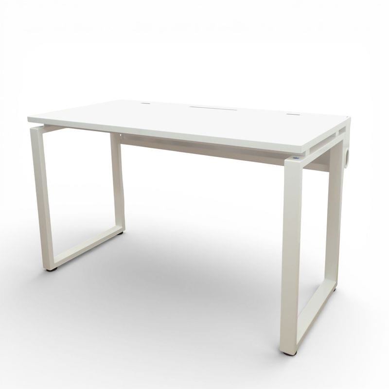 チェハ プレノ 平デスク ホワイト W1200 事務机 配線ボックス 中古 EG19610 配送サイズ300