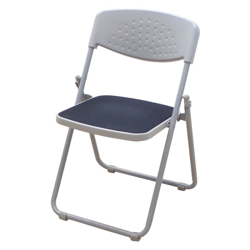 TOKIO 折り畳みチェア パイプ椅子 グレー ブラック スチール 布張り 連結可 KK19270 EG19270 中古 配送サイズ160