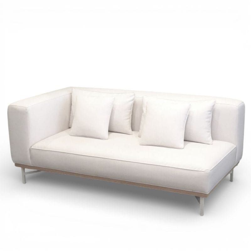 セイアローズ セントリック 3人用ソファ ホワイト 右肘タイプ W1600 D850 H650 クッション付き レザー 中古 KK19758 配送サイズ350