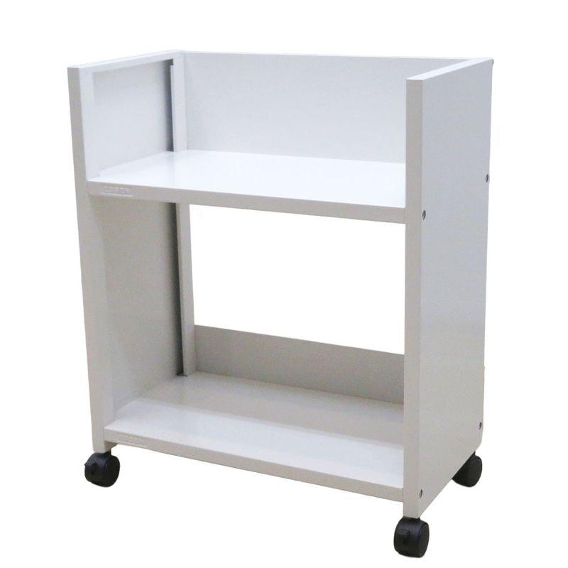 アスプルンド エッセン デスク下ワゴン オープンラック ホワイト W580 D355 H605 2段 ロック式キャスター 中古 KK19746 配送サイズ160