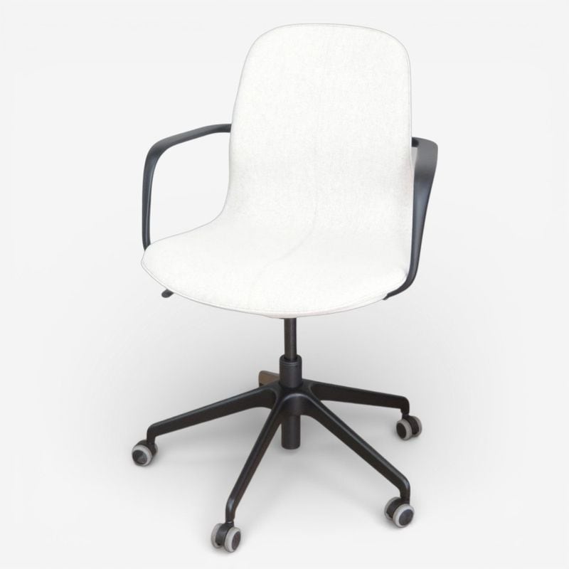 イケア ロングフィエル ワークチェア グンナレド ベージュ/ブラック 肘付き  オフィスチェア ワークチェア 中古 YH19868 配送サイズ250