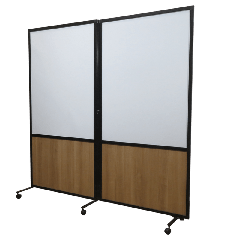 オフィスコム 2連ホワイトボードパーテーション Thredy ナチュラル 衝立 間仕切り キャスター 中古 AG19846 配送サイズ350