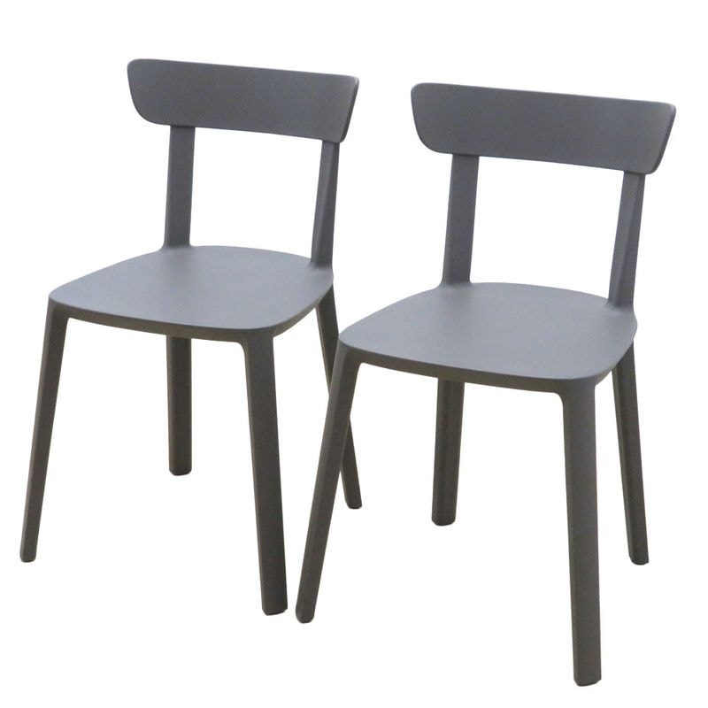 2脚セット TOOU カドレアチェア ミーティングチェア グレー 肘無し ポリプロピレン製 デザイナーズ家具 中古 EG19931 配送サイズ200 セット販売