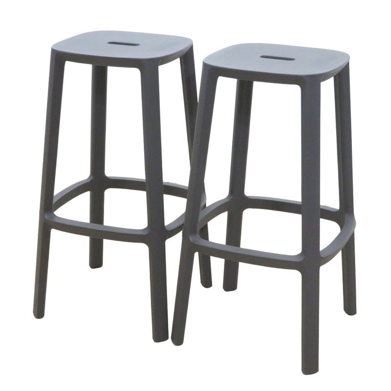 2脚セット TOOU カドレアスツール ハイスツール グレー ポリプロピレン製 デザイナーズ家具 スタッキング可 中古 KK19932 配送サイズ180 セット販売