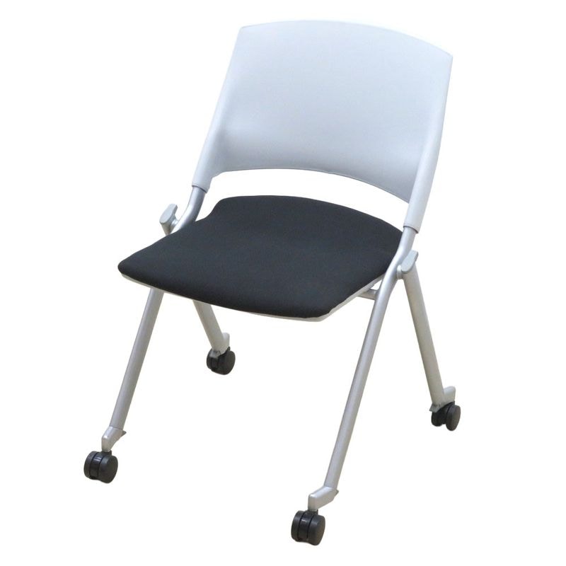 プラス ネスティングチェア M-800 MC-812SEH グレー/ブラック 背ヌードタイプ 肘無し キャスター 中古 KK19940 EG19940 配送サイズ200