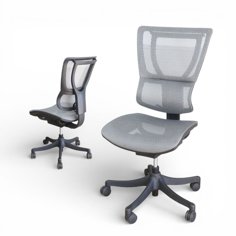 エルゴヒューマン スマート 肘無オフィスチェア グレー 事務椅子 エラストメリックメッシュ ランバーサポート 中古 YH EG19998 配送サイズ300